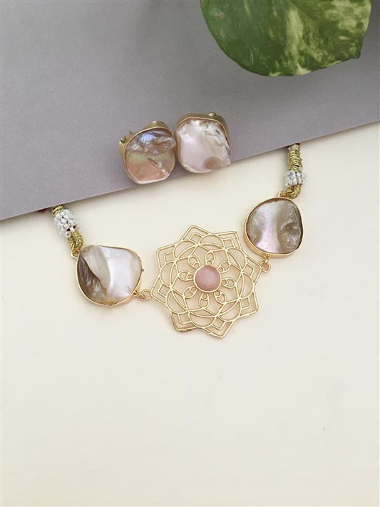 MOP Flower Choker Necklace