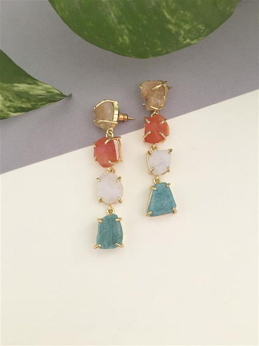 Rough Stone Drop Earrings