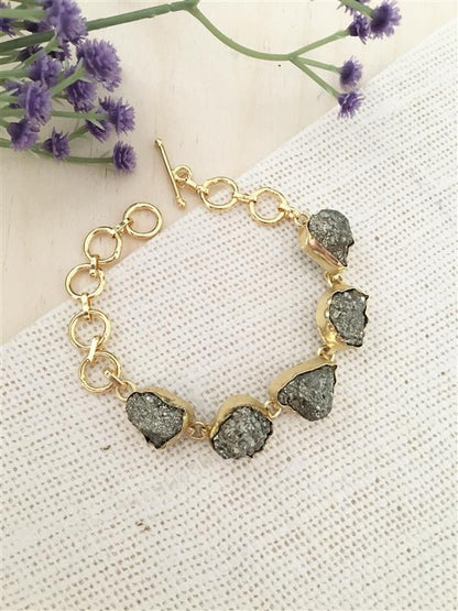 . Raw Crystal Chain Bracelet