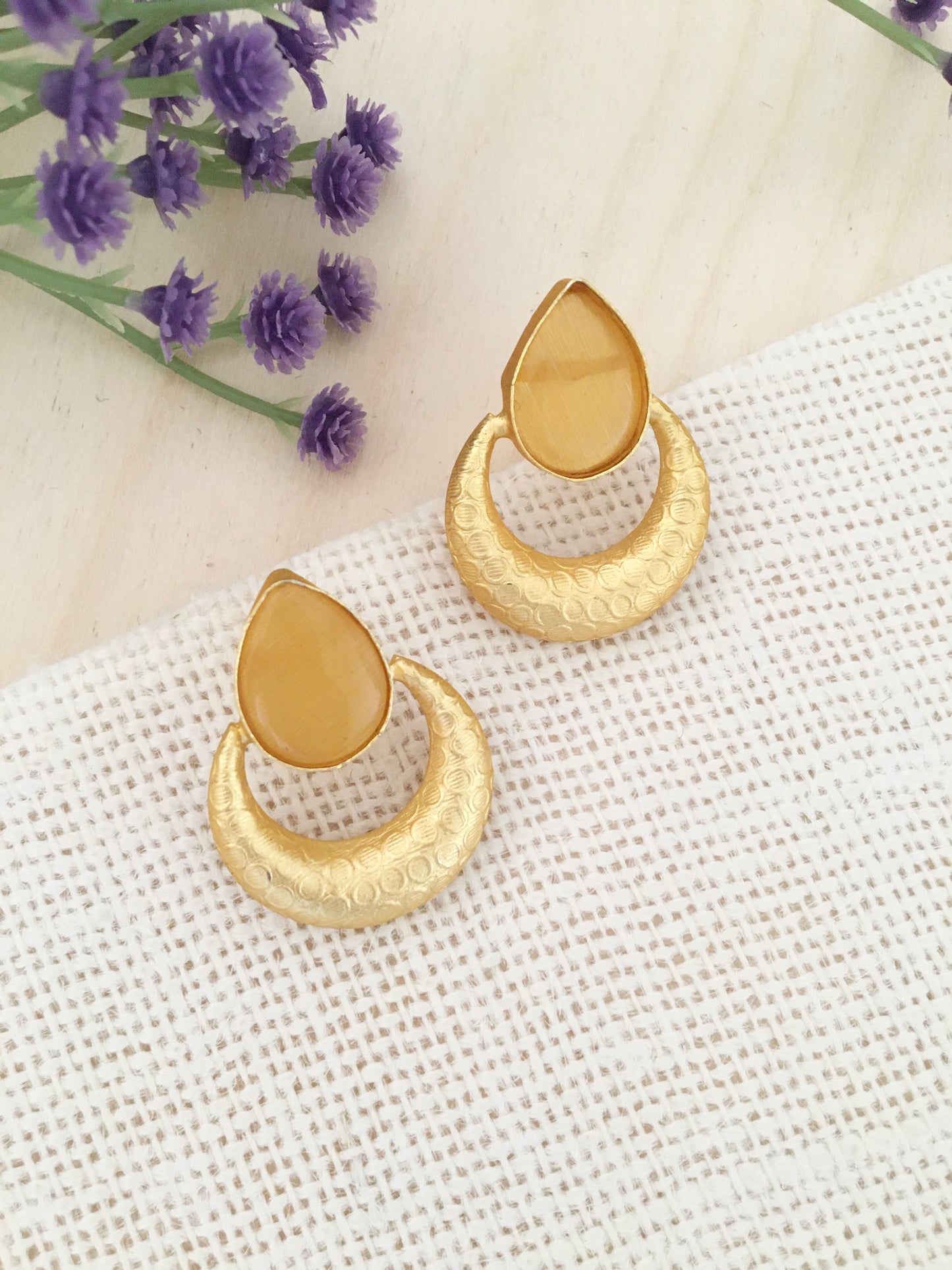 Teardrop Crescent Chic Earrings