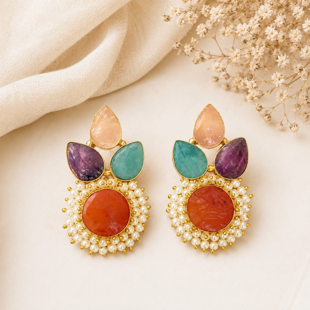 Udita Floral Circle Earrings