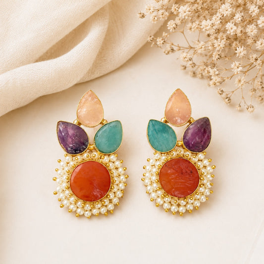 Udita Floral Circle Earrings
