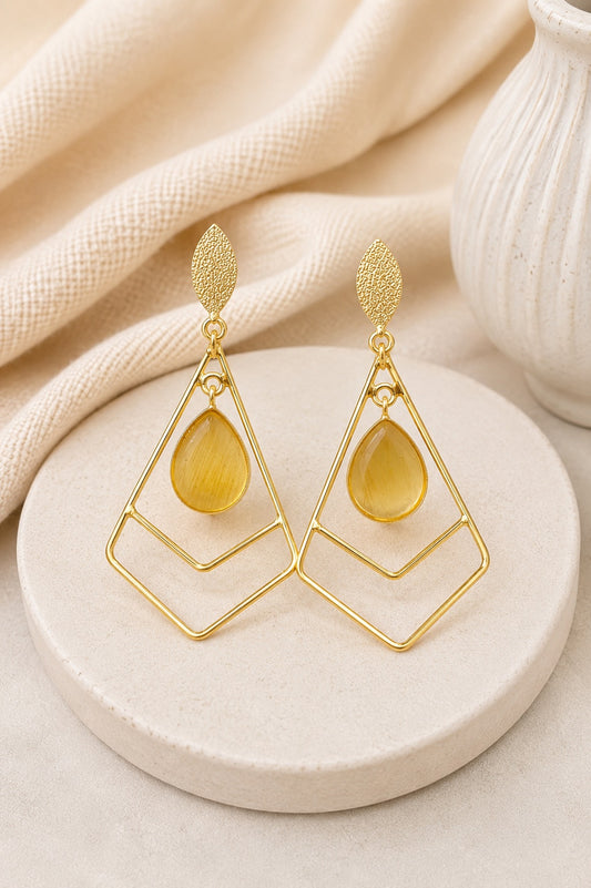 Aureva Geometric Drop Earrings