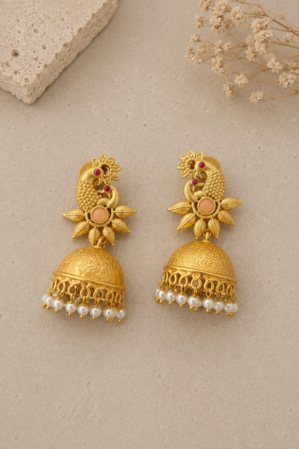 Surya Mayur Jhumka Earrings