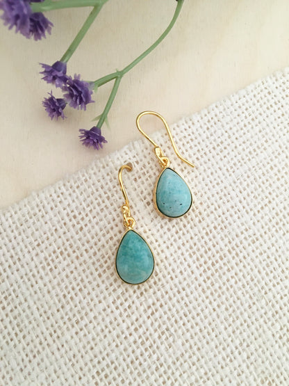 Peach Teardrop Gemstone Earrings