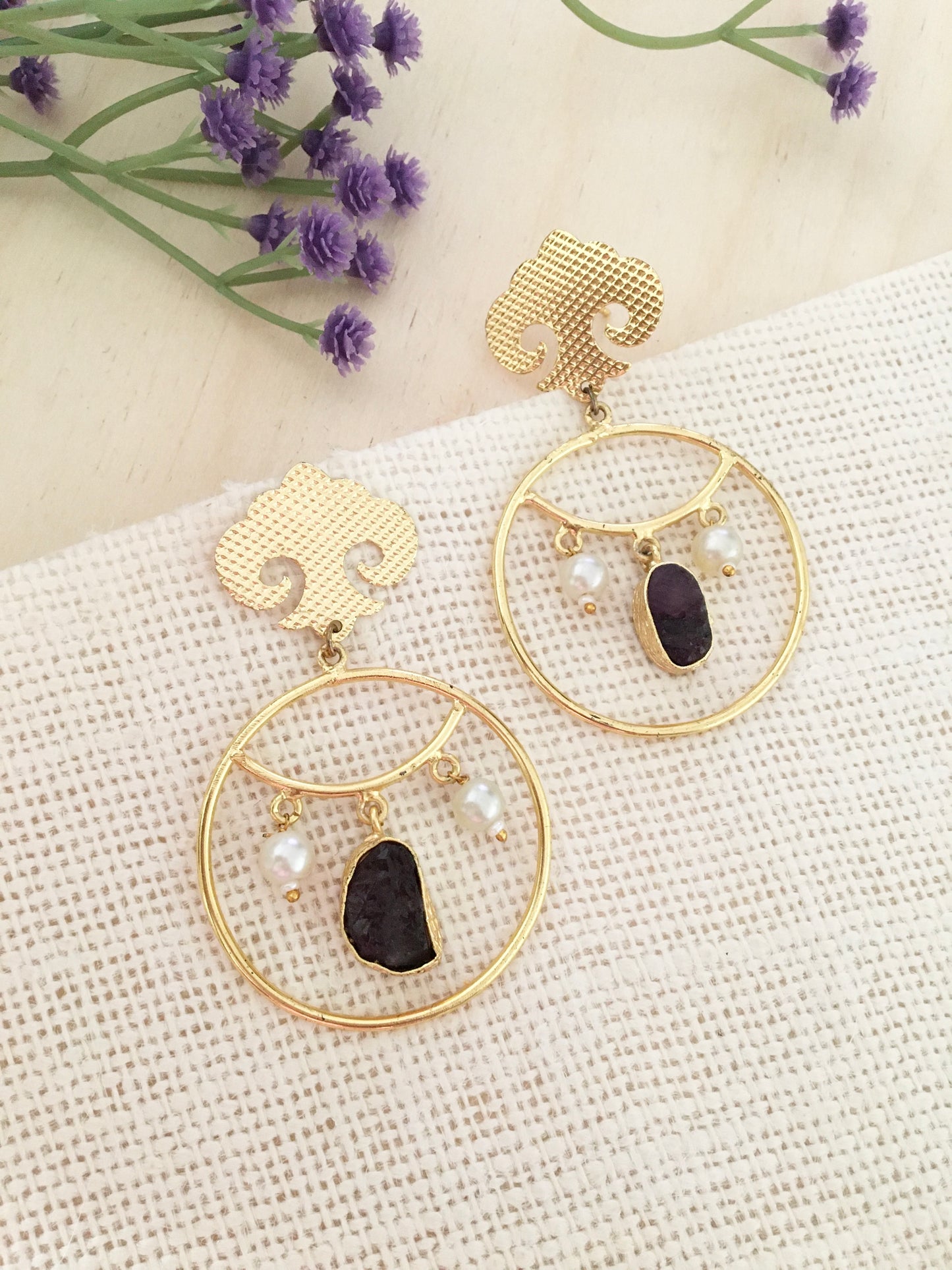 Geetanjali Golden Hoop Earrings