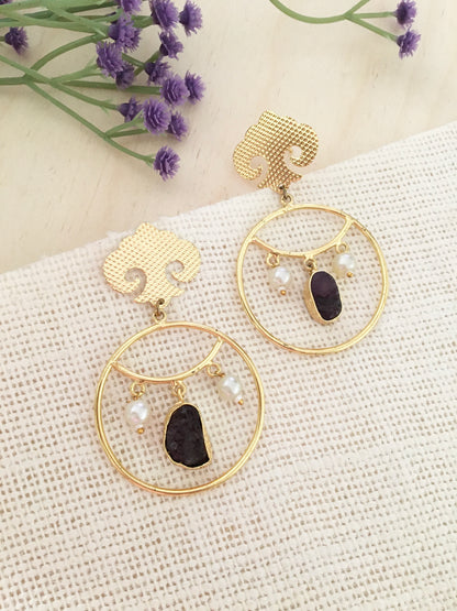 Geetanjali Golden Hoop Earrings