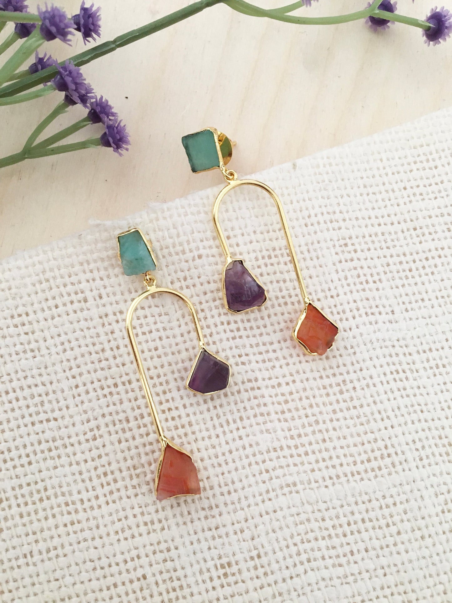 Multi-Stone Dangler Earrings