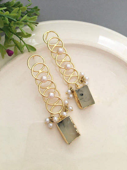 Aquamarine Multi Circle Drop Earring