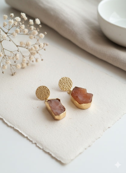 Carnanian Stone Drop Earrings