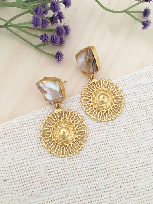 Aura Sunburst Gold Earrings