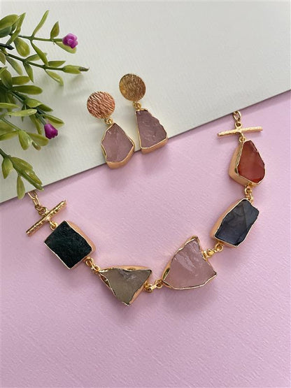 Samiksha Multicoloured 5 Stone Choker Set
