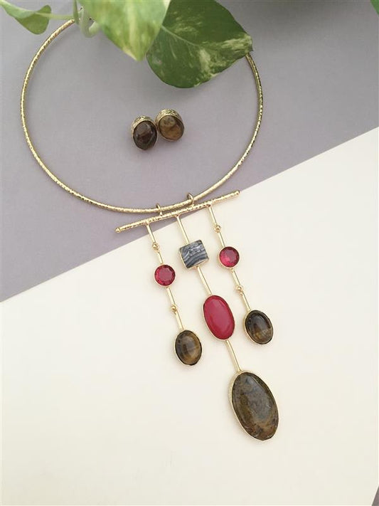 Multicoloured Hasli Necklace Set