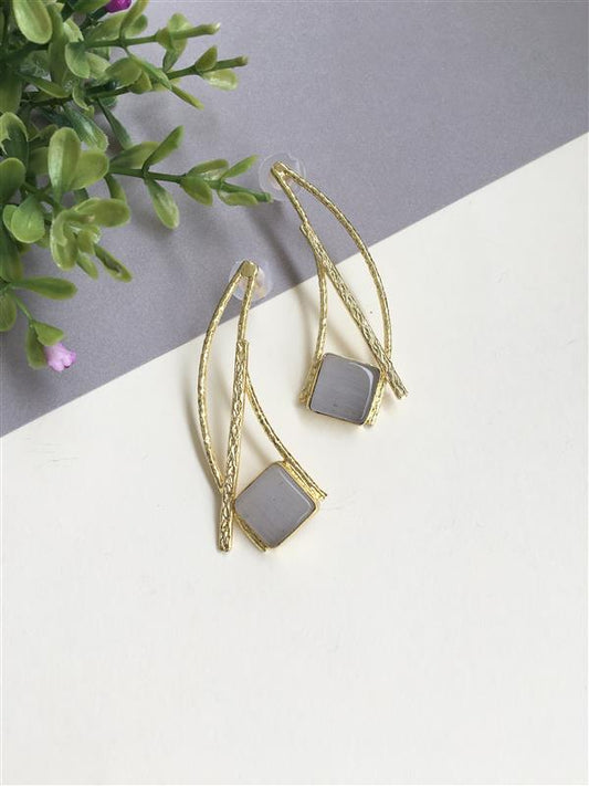 Golden Long Stud Earring