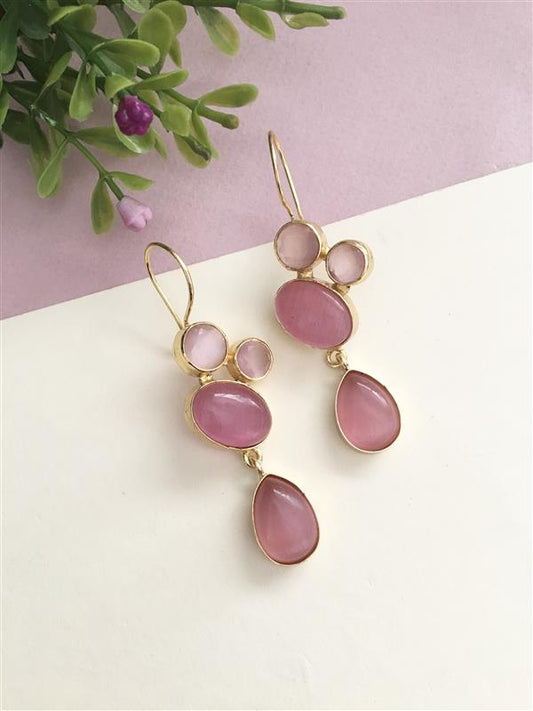 Glossy Stone Hook Earring