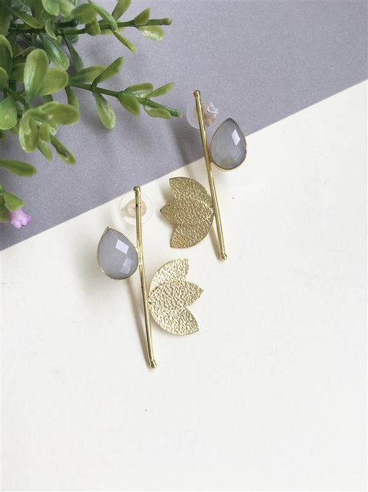 3 Petal Long Drop Earring