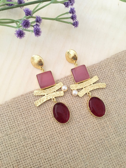 Dual Tone Statement Earrings