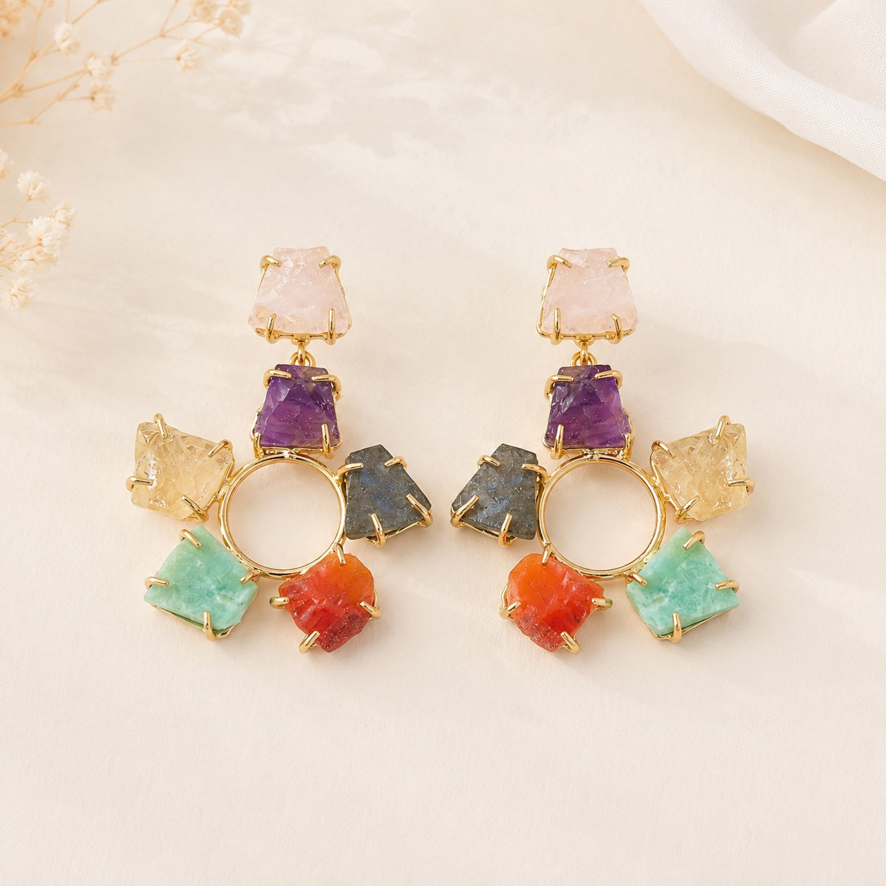 Druti Rainbow Stone Earrings