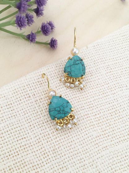 Turquoise Stone Festive Drops | BlissByTakshvi