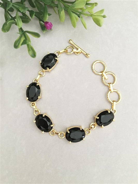 Cut Stone Adjustable Bracelet