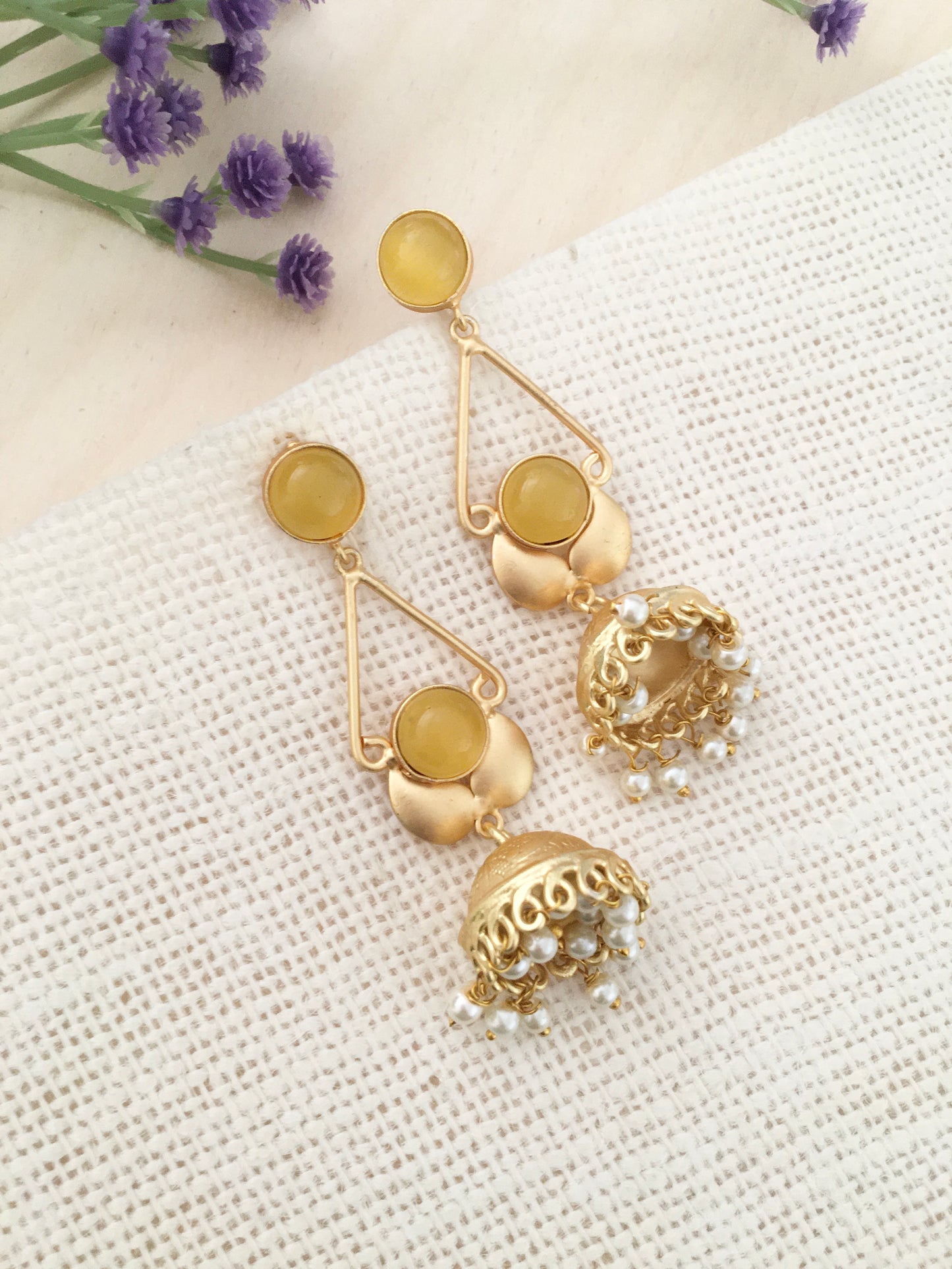 Stone Jhumka Earrings