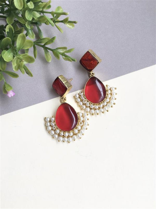Cluster Pearl Drop Earring