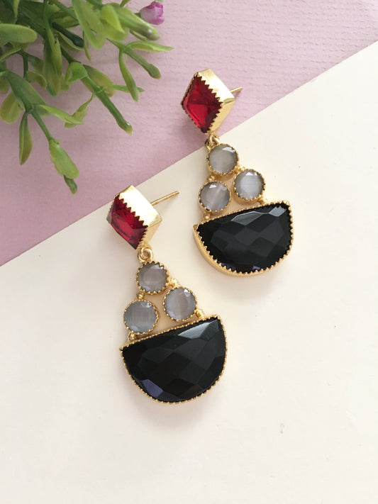 Three Tone Drop Earring