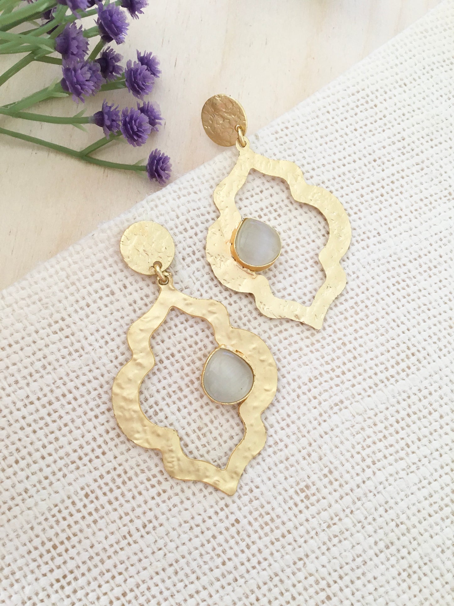 Golden Aura Textured Earrings