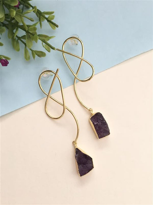 Artisan Rough Stone Teardrop Earring