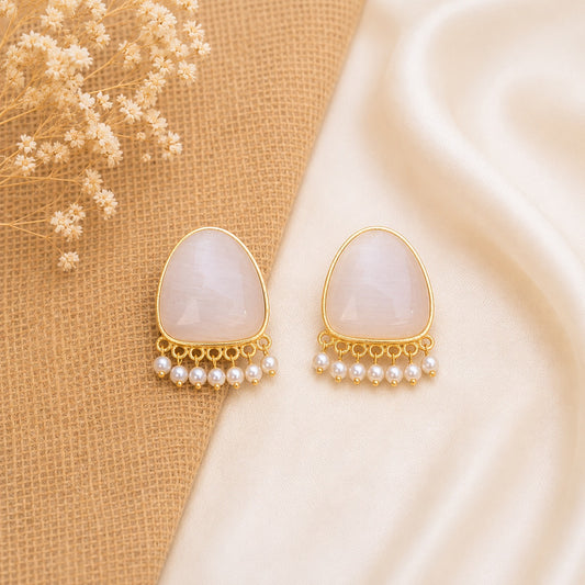Bela Stone Stud Earrings