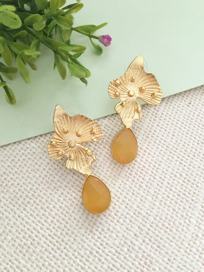 Gilded Edge Drop Earring