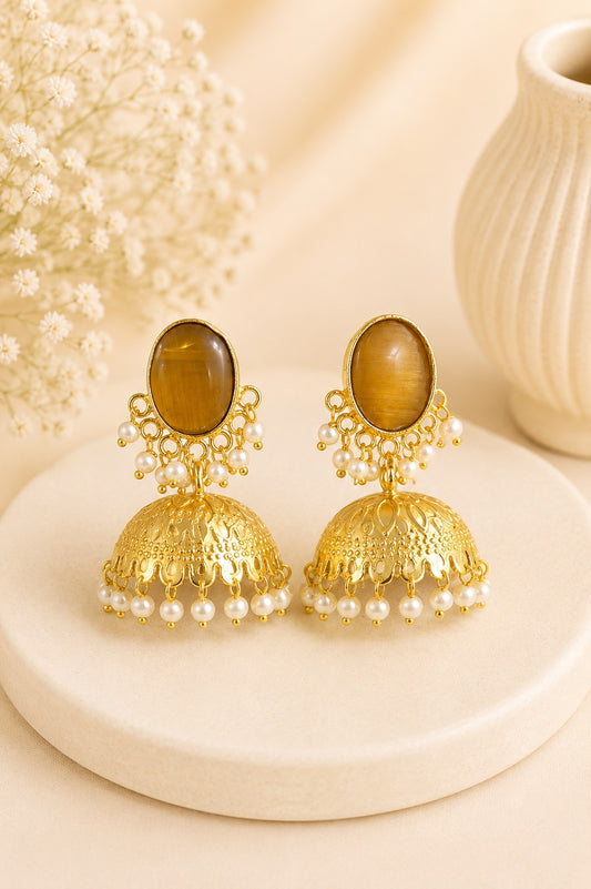 Jhalari Pearl Dome Jhumka Earrings