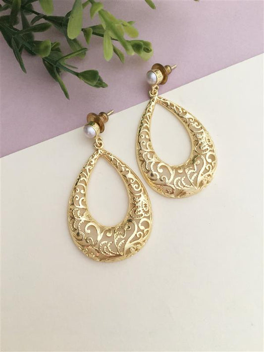 Golden Pearl Hanging Earring