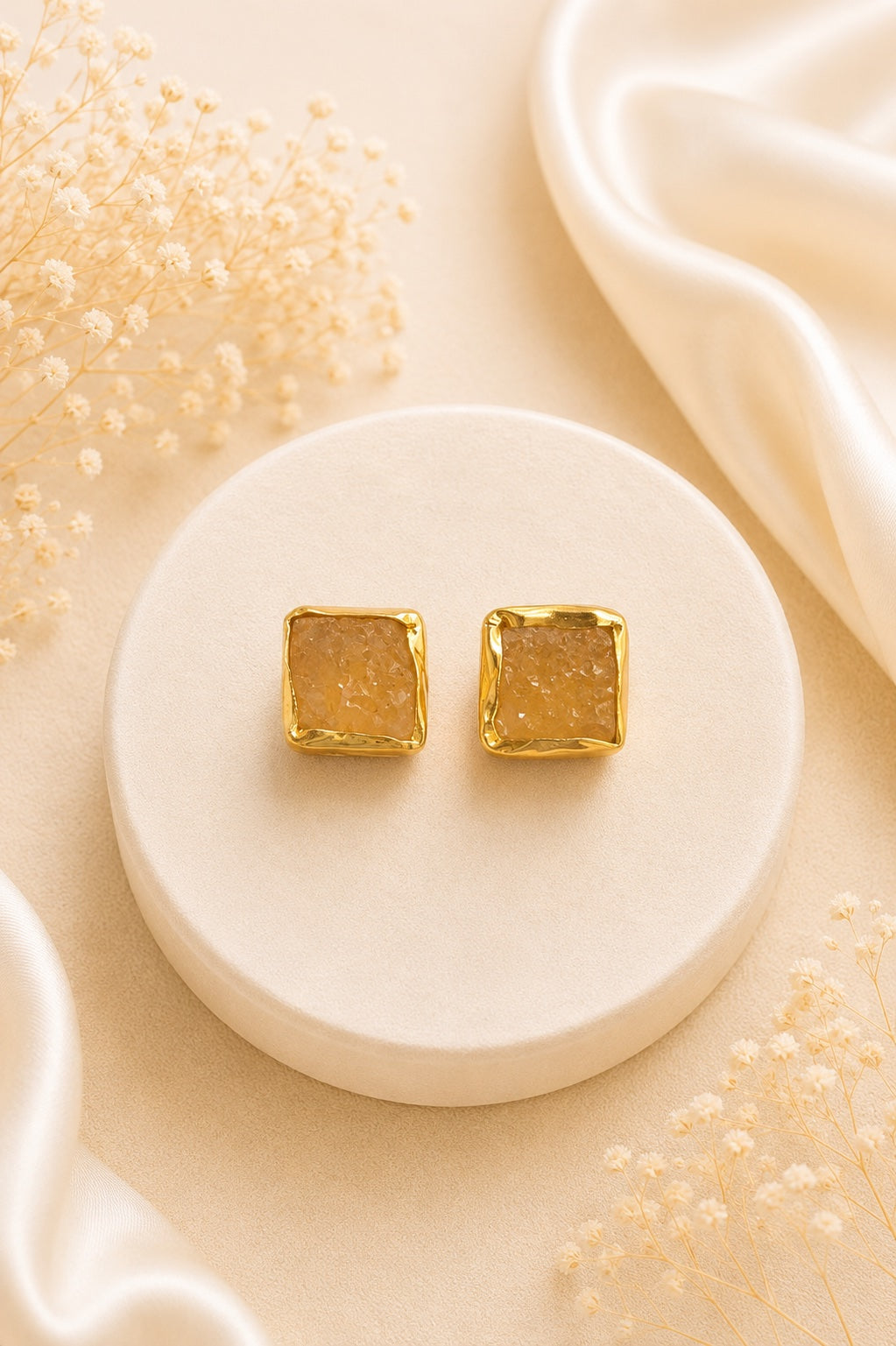 Aurelle Square Stud Earrings