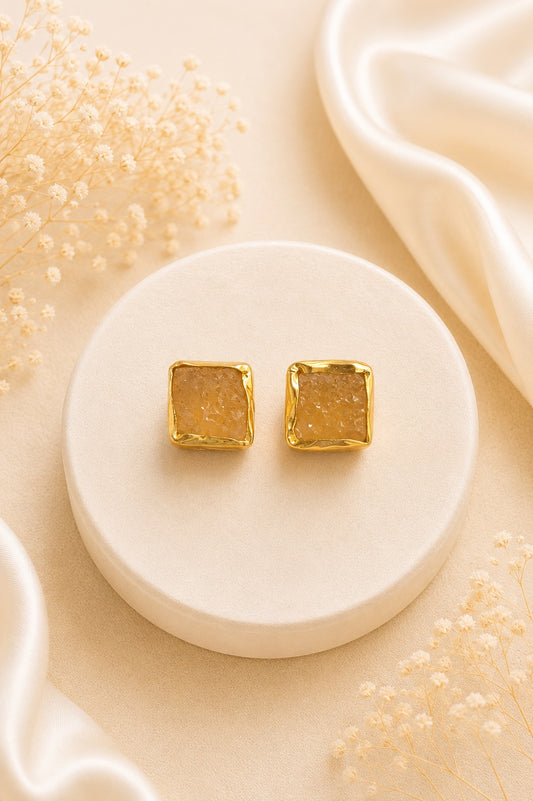 Aurelle Square Stud Earrings
