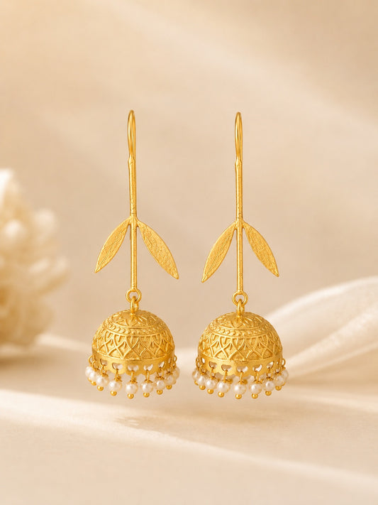 Pearl Bloom Jhumka Earrings | BlissByTakshvi