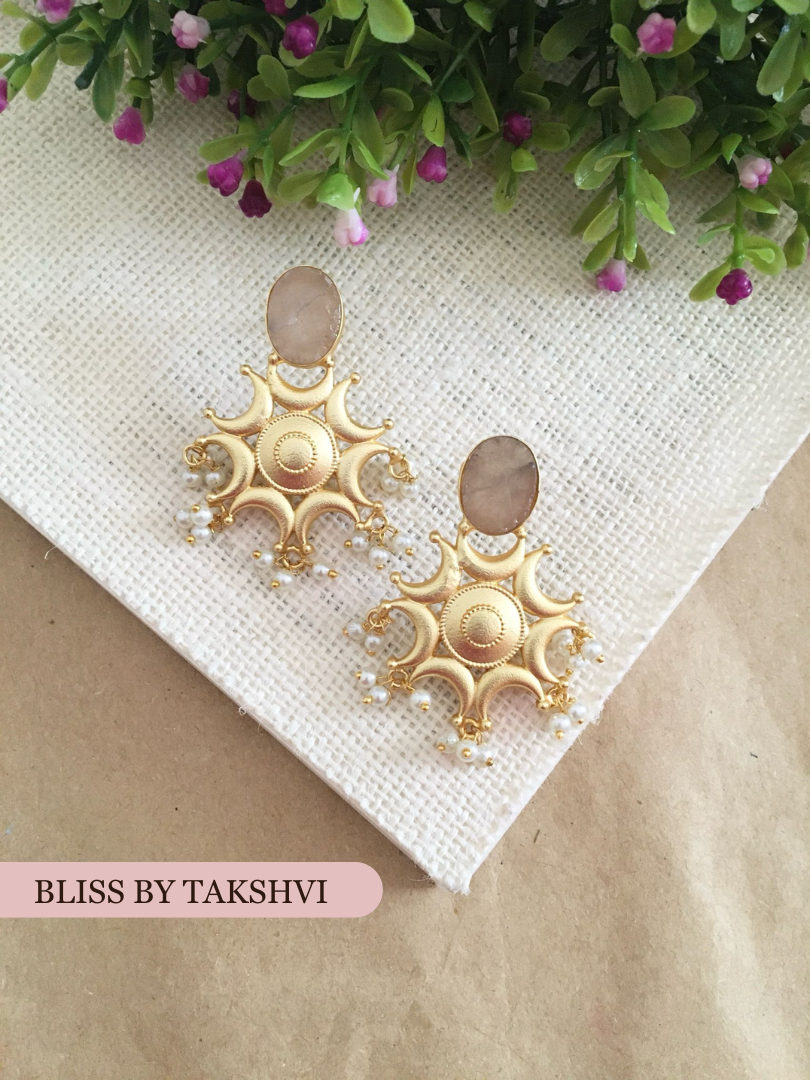 Ruhi Golden Moon  Earrings