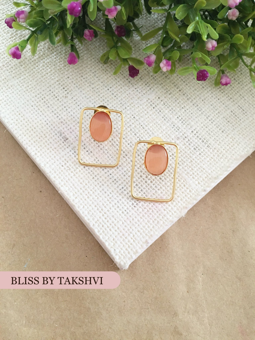 Rhea Rectangle Stud Earrings