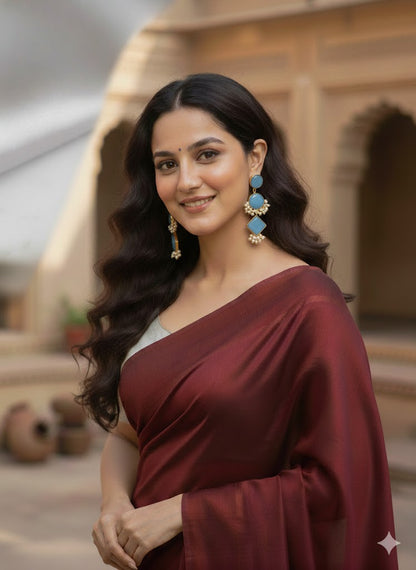 Blue Aurora Pearl Cluster Drop Earrings