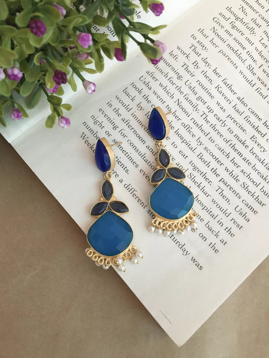 Janvi Blue Stone Earrings