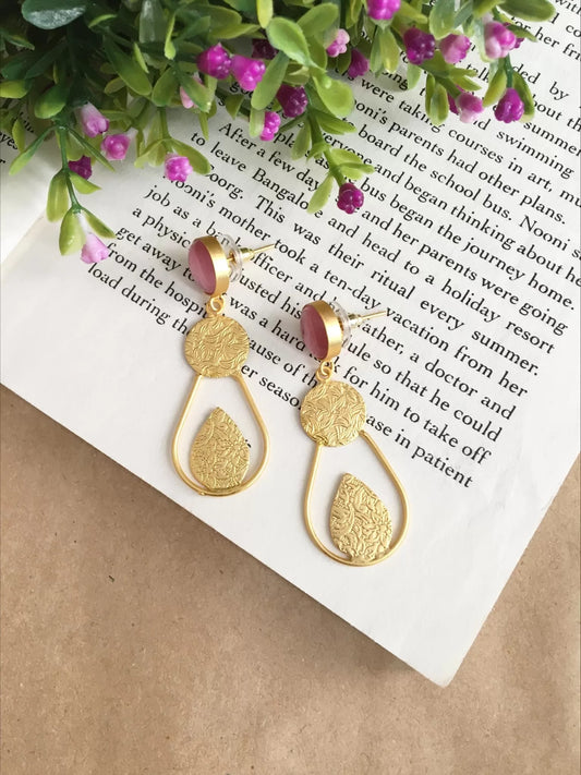 Ramsha Glossy Stone Druzy Earrings