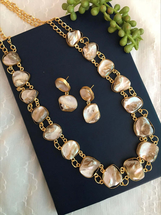 Ember Mother Of Pearls Long Necklace
