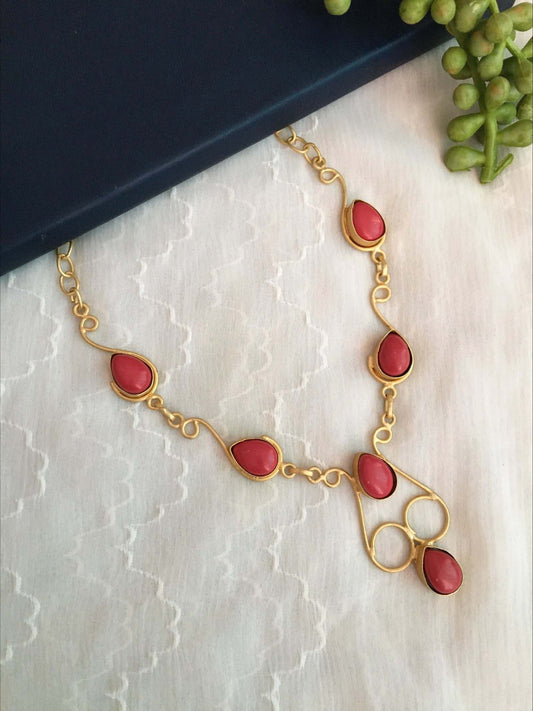 Ruby Crystal Necklace Set