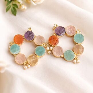 Gold-Plated Circular Studs Earrings – Gold