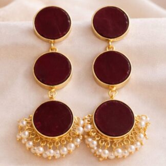 Classic Drop Earrings – Maroon