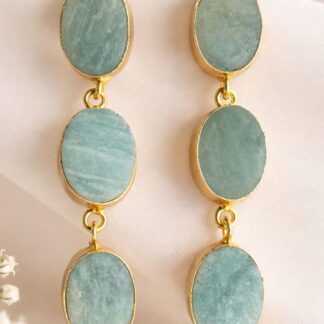 Oval Drop Earrings – Gold