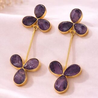 Floral Drop Earrings – Gold