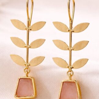Leaf Shaped Drop Earrings – Gold