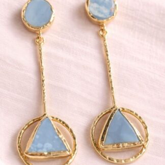 Geometric Drop Earrings – Gold