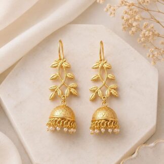 Floral Jhumkas Earrings – Gold
